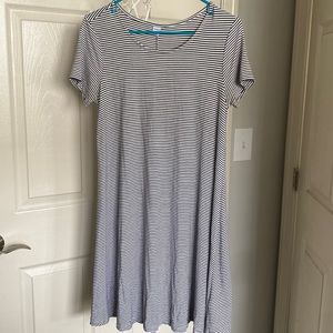 Black and white striped t shirt swing dress